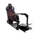 Black Frame Adjustable Leatherette Racing Simulator Cockpit with Racing Seat V242