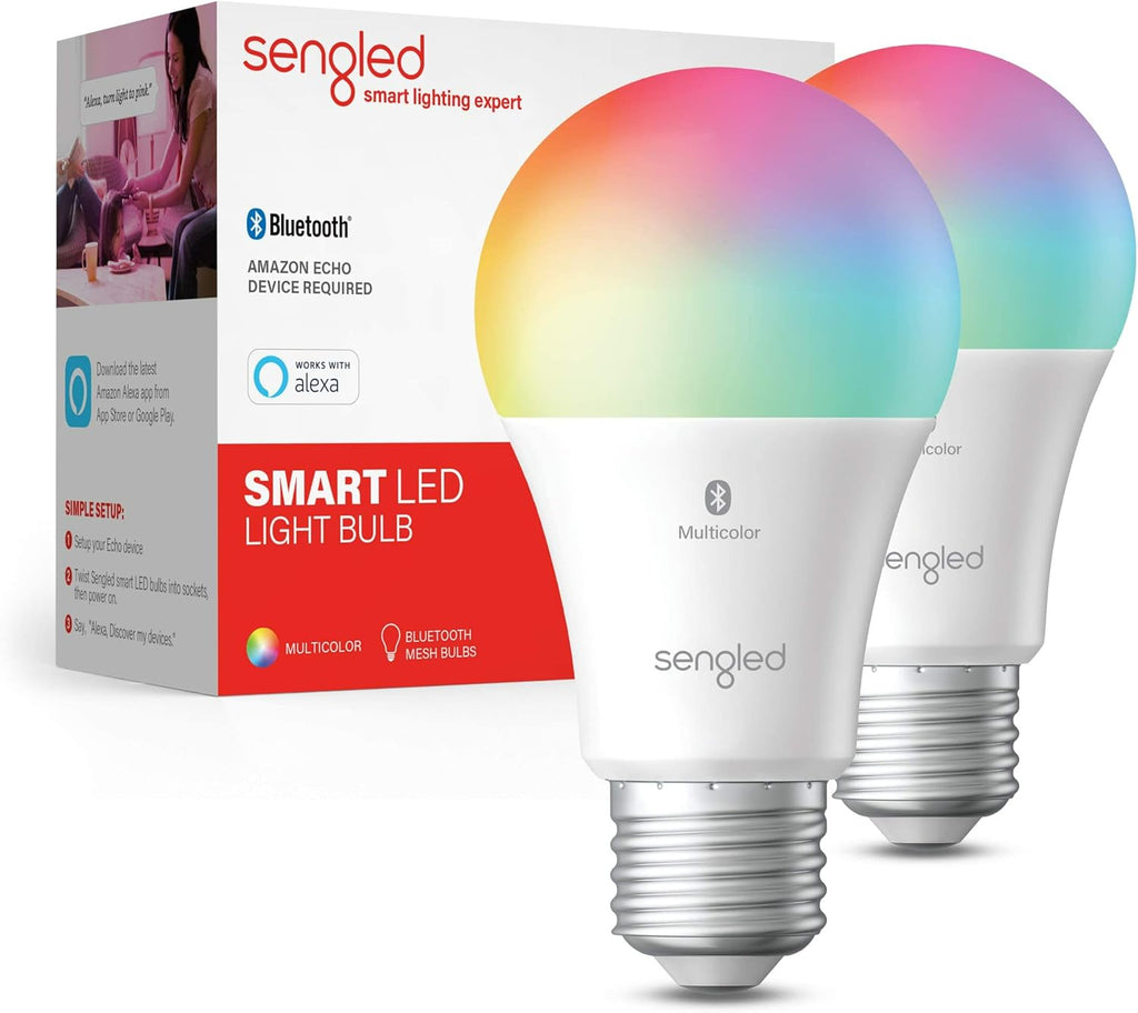 Alexa Light Bulb, Color Changing, E26 60W Equivalent, 2-Pack C7615