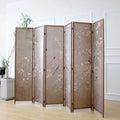 6 Panel Double Faced Room Divider Folding Wall Divider, 67" H x 94.5" W I765