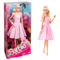 Collectible Doll Wearing Pink and White Gingham Dress with Daisy Chain Necklace Y635