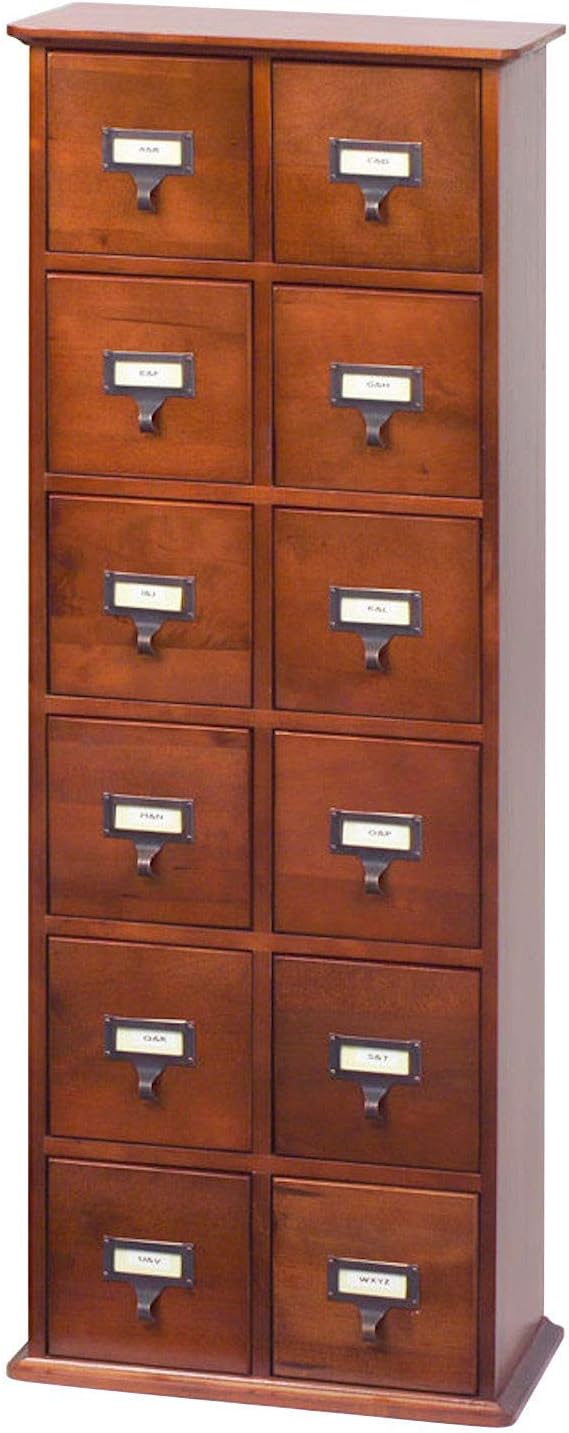 12 Drawers Solid Oak Media Cabinet M470049