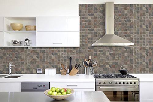 Mixed Color 12 in. x 12 in. x 10mm Tumbled Slate Mesh-Mounted Mosaic Tile (10 Sq. ft. 10 Pieces per CASE) A953354