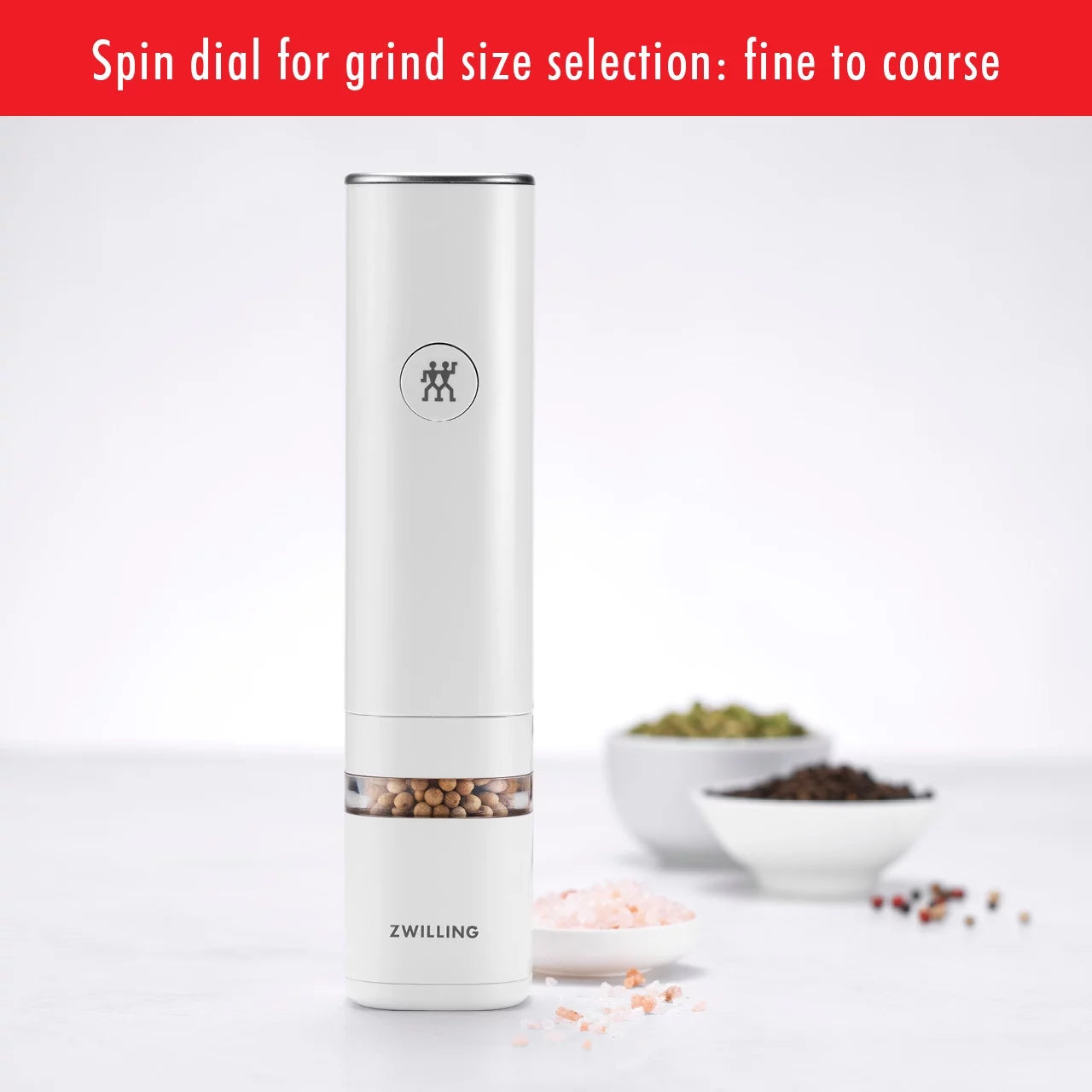 White Electric Salt Pepper Mill F43893