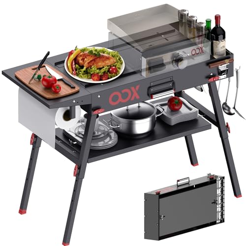 Black Stainless Steel Portable Folding Grill Table V7563