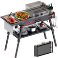Black Stainless Steel Portable Folding Grill Table V7563
