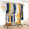 Gold Metal Clothing Rack with Wheels Q8214