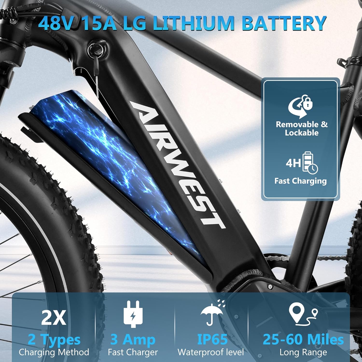 750W 26" Fat Tire Electric Bicycle with 48V 15AH Battery C5164