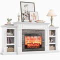 70" Electric Fireplace with Mantel, TV Stand with Storage, Remote Control U364739
