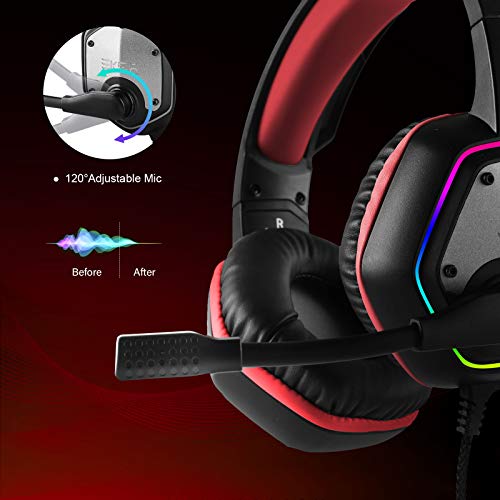 Gaming Headset with Noise Canceling Mic, 7.1 Surround Sound (Blue) R545