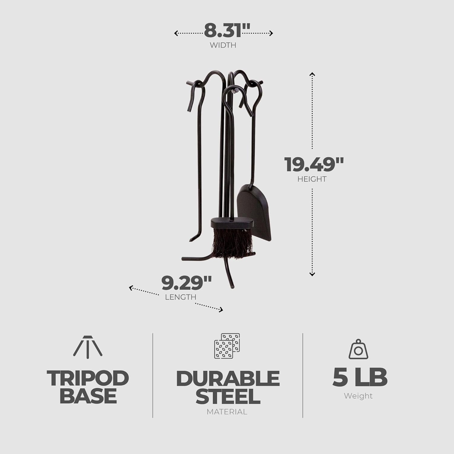 4-Piece Fireplace Tool Set E710635