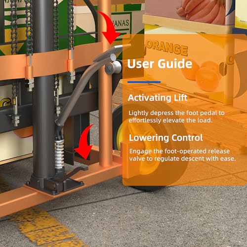 450 lbs Manual Winch Pallet Lift Truck with 36" Max Lift S6872