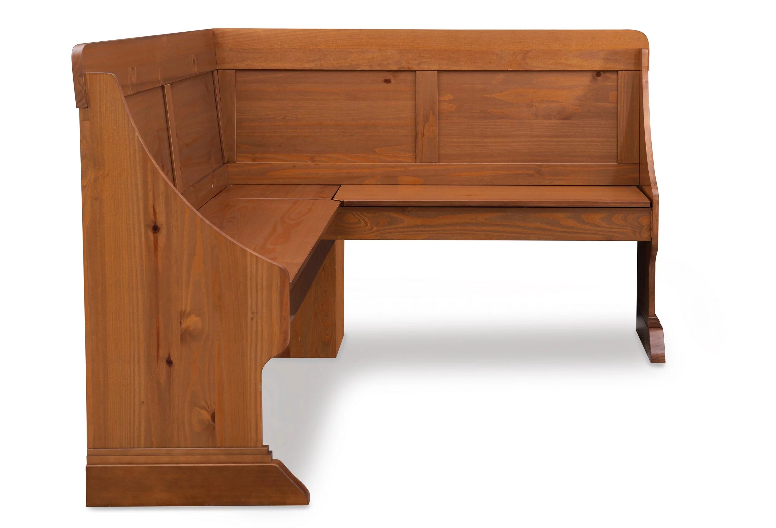 Natural Pine Wood Corner Dining Table with Storage G846456