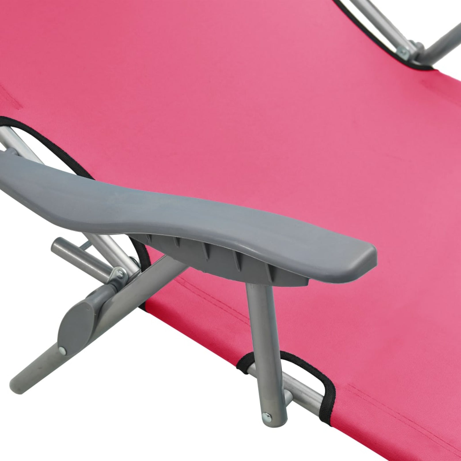 Pink Steel Sun Lounger with Canopy K6251