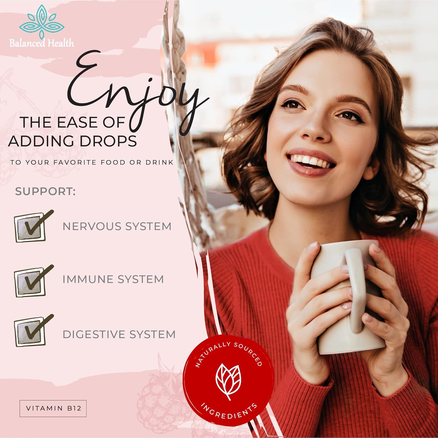 B12 1,000 mcg 2 oz 120 Servings Raspberry Flavor Sublingual Drops O8223