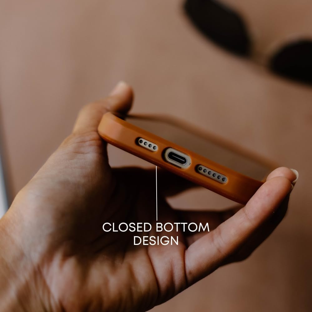 Sienna Leather Phone Case with TPU Rim for iPhone 15 Pro Max H465