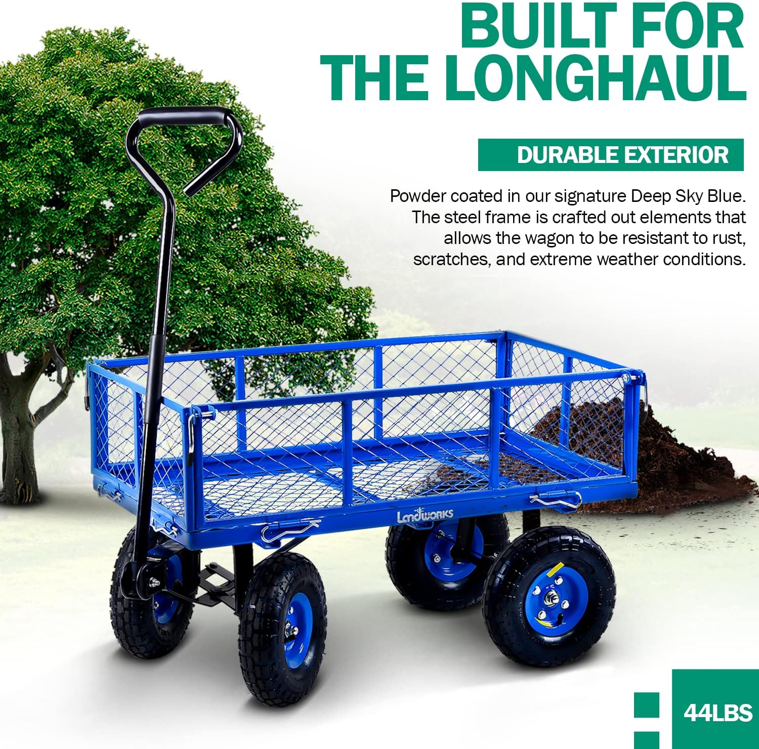 Blue All Terrain Utility Cart with Removable Side Meshes N338