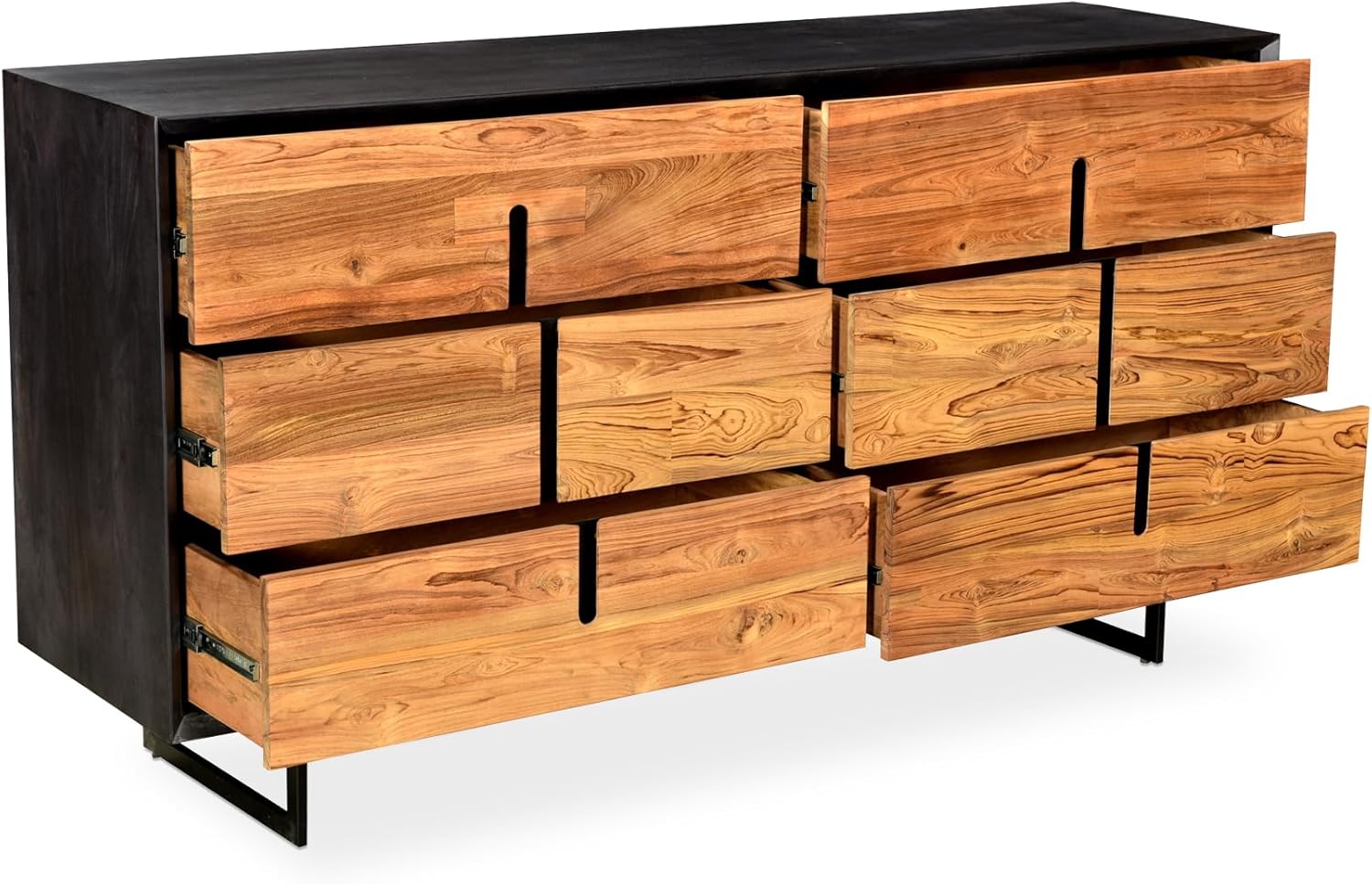 6 Drawers Solid Mango Wood Dresser Light Brown L3904