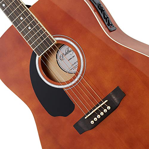 Full-Size Left-Handed Dreadnought Acoustic-Electric Guitar Brown R52133