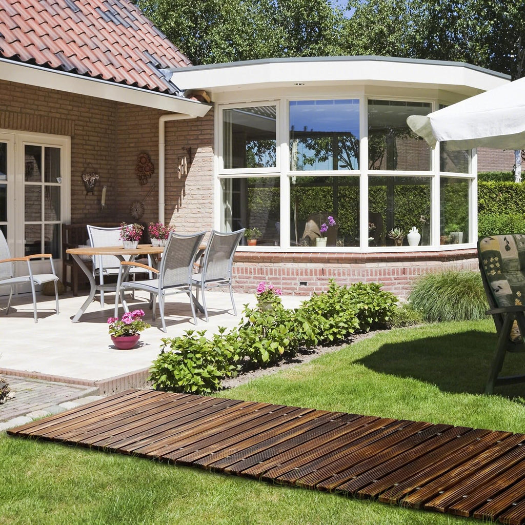 12 ft Wooden Cedar Garden Pathway T600
