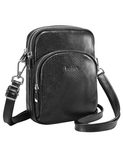 Small Genuine Leather Crossbody Bag with RFID Blocking Card Slots N457