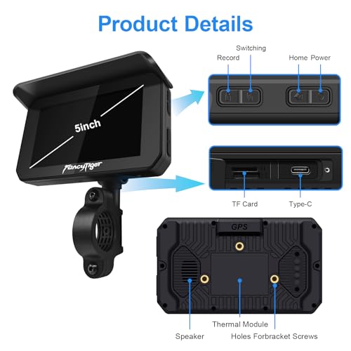 5 Inch IPS Motorcycle GPS Navigation System, Waterproof B17624