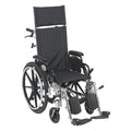 Light Weight Reclining Wheelchair with Elevating Leg Rests and Flip Back Detachable Arms, 14'' Seat K6642