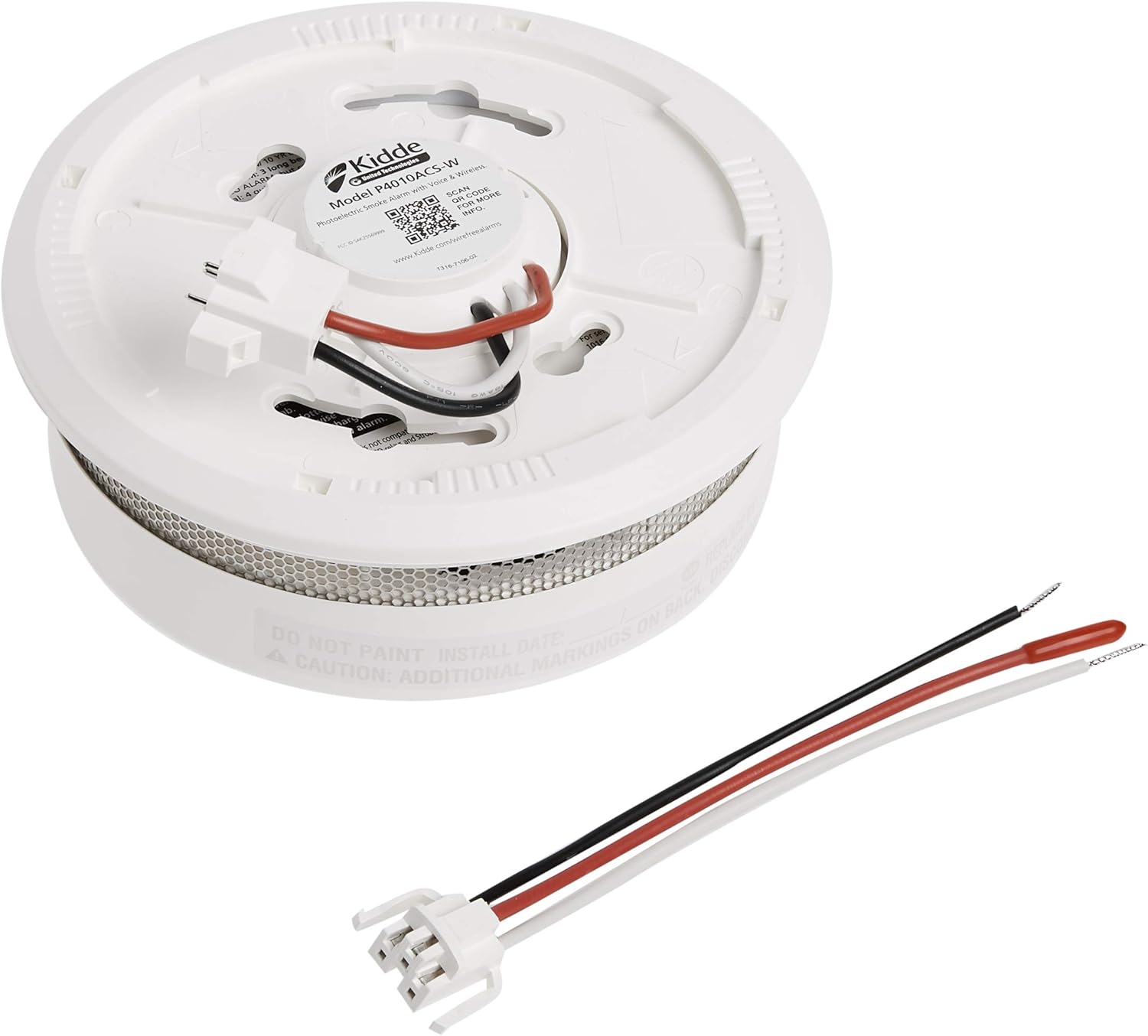 Wireless Smoke Detector, 10-Year Battery, Photoelectric Sensor, White Z7769
