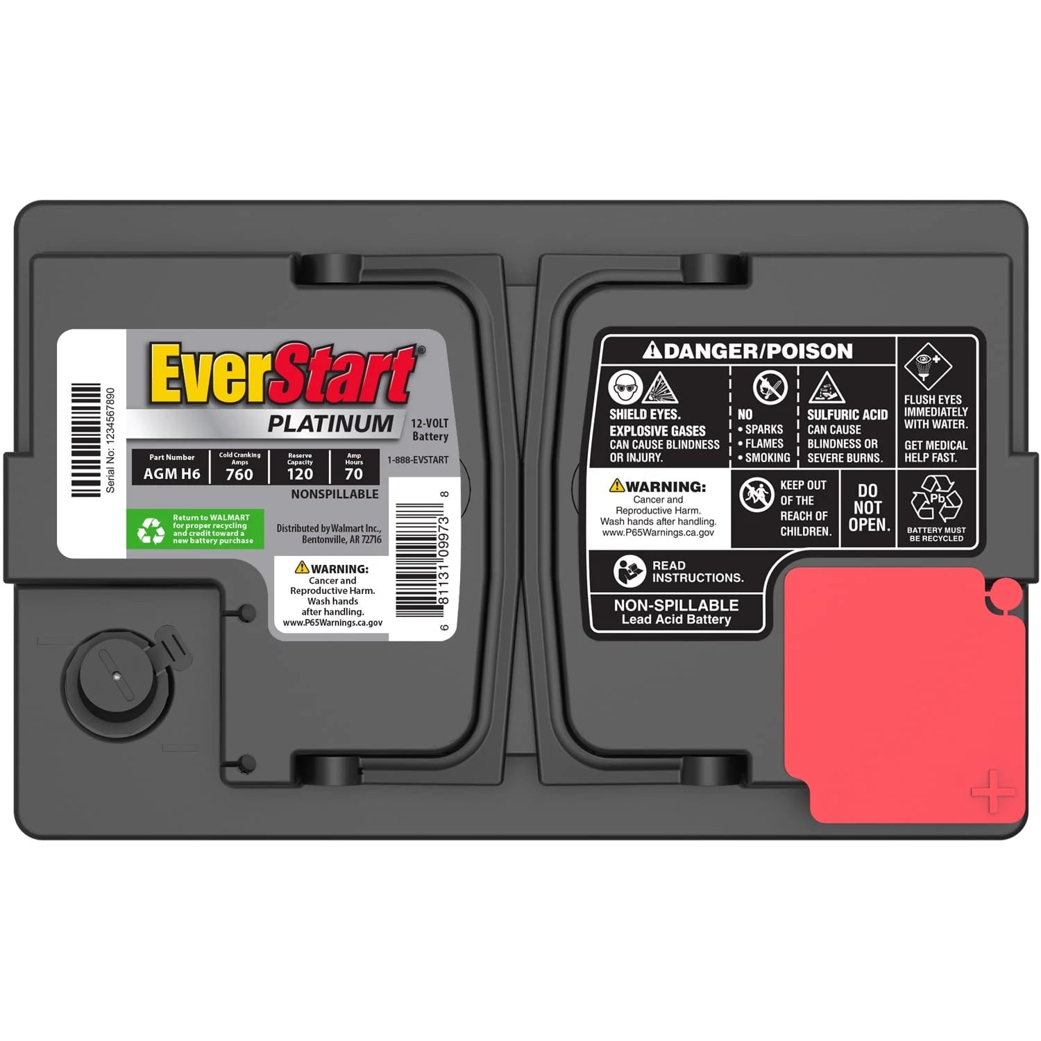 Automotive Battery, Group H6 / LN3 / 48 12 Volt, 760 CCA A511876