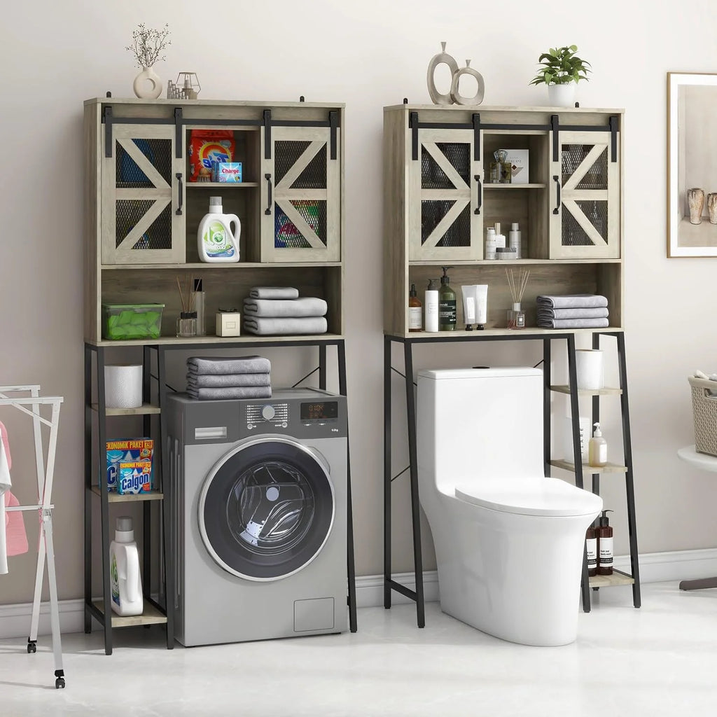 Over The Toilet Storage Cabinet with Sliding Barn Door H719