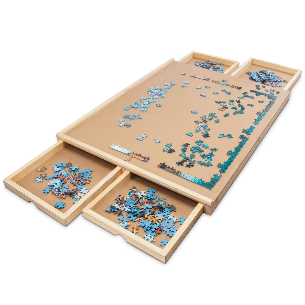 1000 Piece Wooden Puzzle Board with 4 Drawers U495317