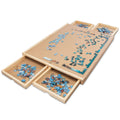 1000 Piece Wooden Puzzle Board with 4 Drawers U495317