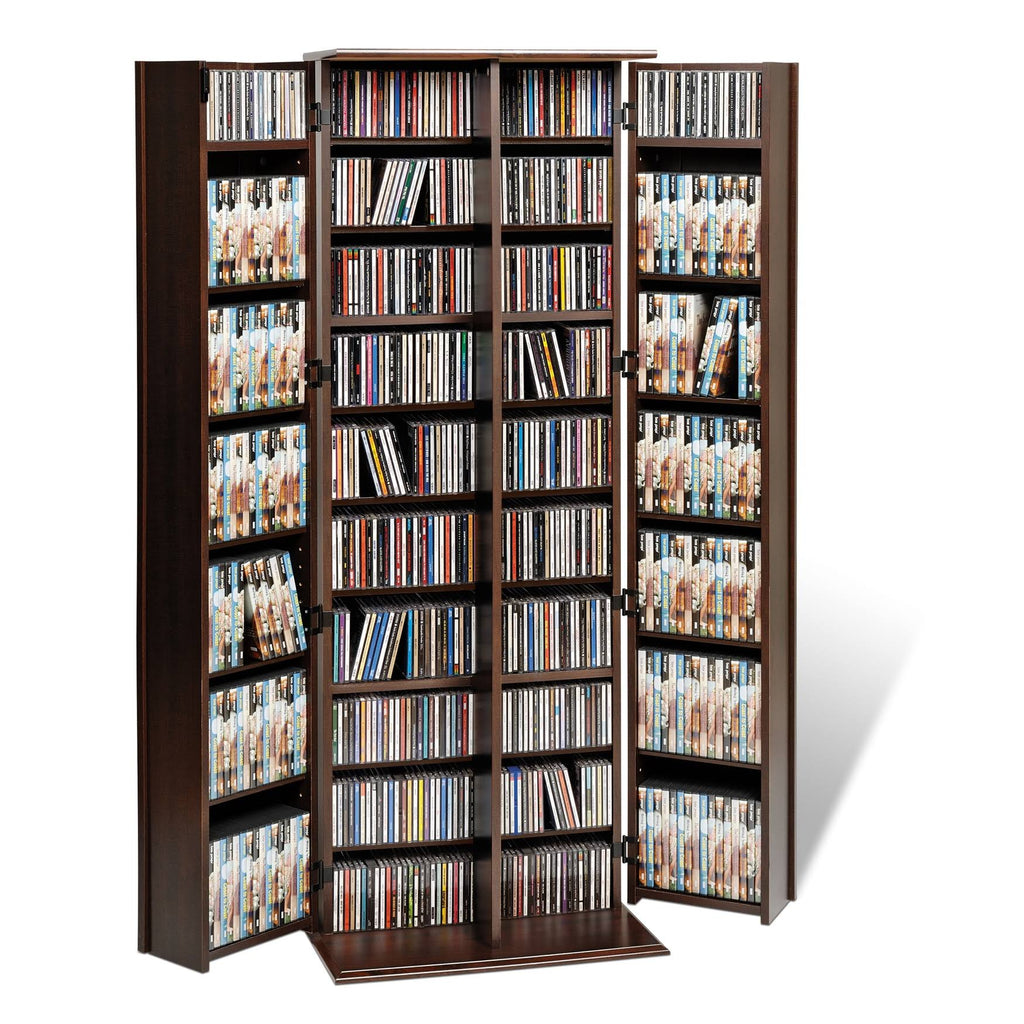 Espresso Locking Media Storage Cabinet with Shaker Doors G5263