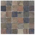 Mixed Color 12 in. x 12 in. x 10mm Tumbled Slate Mesh-Mounted Mosaic Tile (10 Sq. ft. 10 Pieces per CASE) A953354