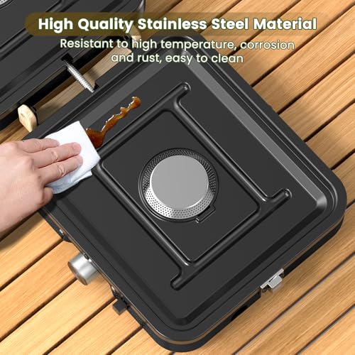 2-Burner Portable Propane Camp Stove with Griddle and Carrying Bag R360