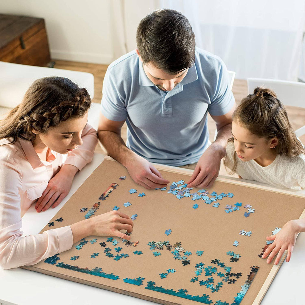 1000 Piece Wooden Puzzle Board with 4 Drawers U495317