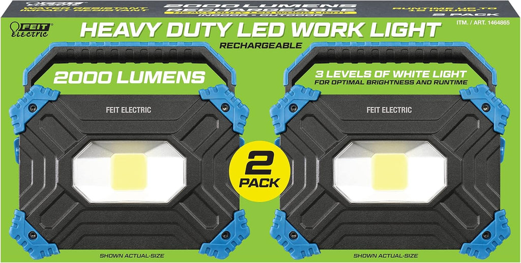 Heavy Duty LED Work Light 2000 Lumens 2 Pack J552608