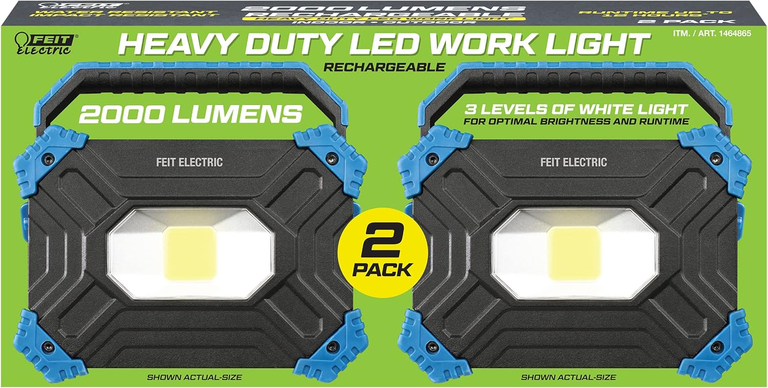 Heavy Duty LED Work Light 2000 Lumens 2 Pack J552608