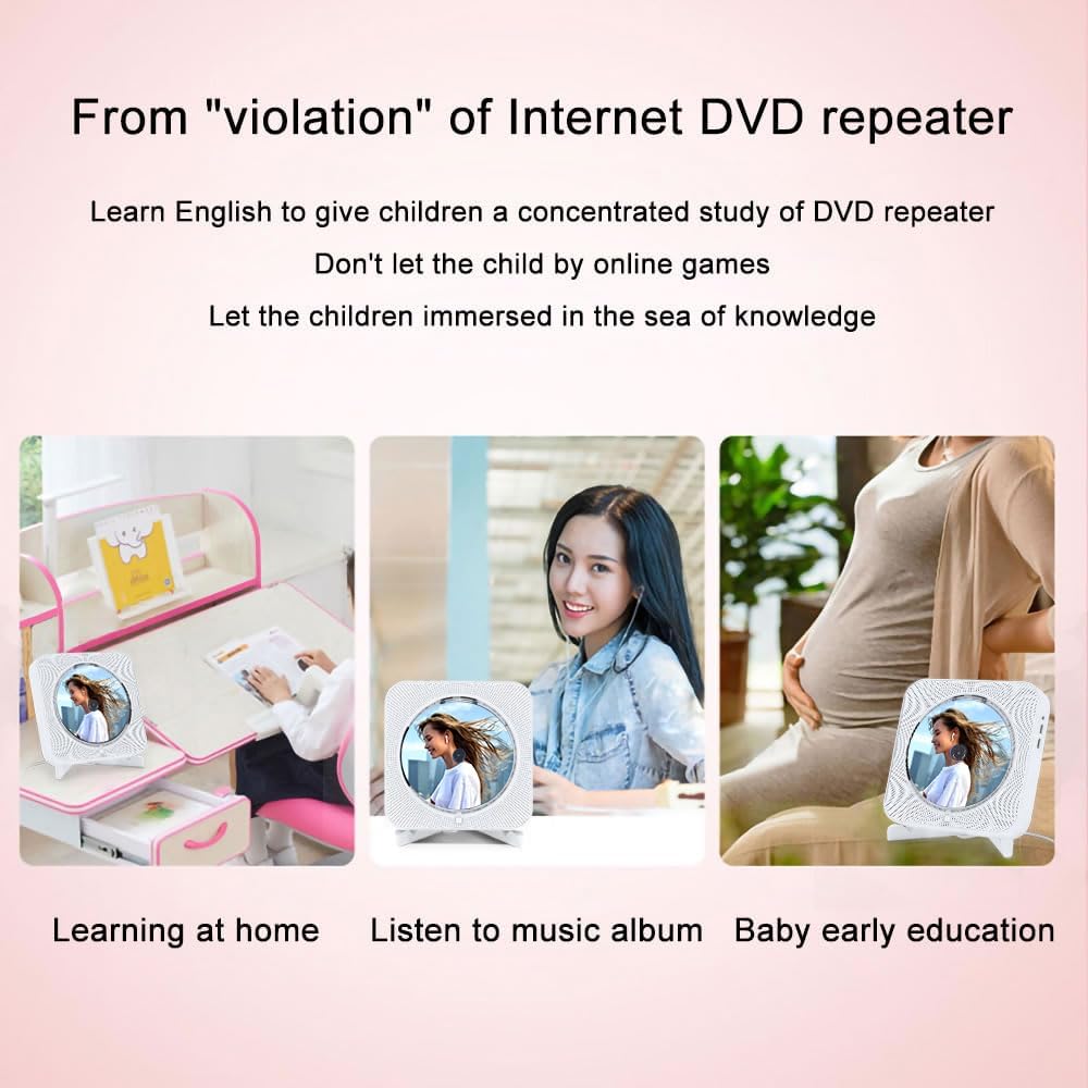 DVD Player with Bluetooth 5.1 Dual Speakers, Remote Control, RCA, HDMI Cable, HD 1080p O8143