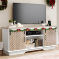 Oak Wood TV Stand with Outlets and USB Ports U400214
