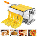 Silver Pasta Maker with 6 Thickness Settings and Rollers Cutter J425