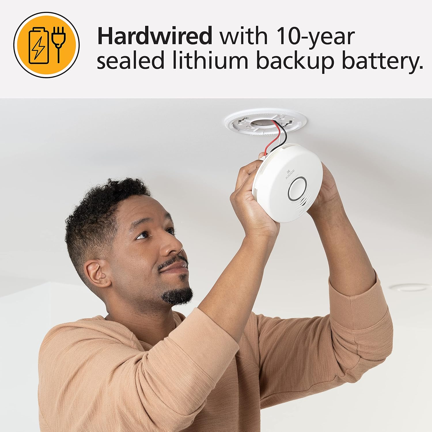 Smart Smoke Detector & Indoor Air Quality Monitor, WiFi, Hardwired with Battery Backup A392