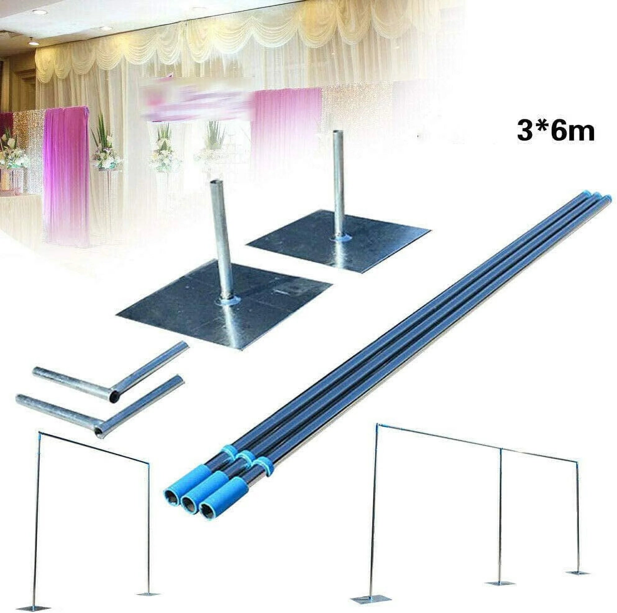 3x6m Adjustable Curved Pipe and Drape Backdrop Support Kit Stainless Steel L894
