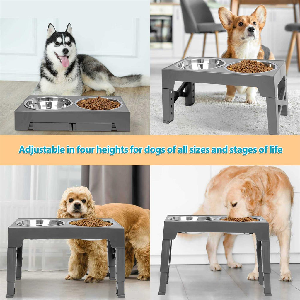 Elevated Dog Bowls with 2 Stainless Steel Dog Food Bowls E47551