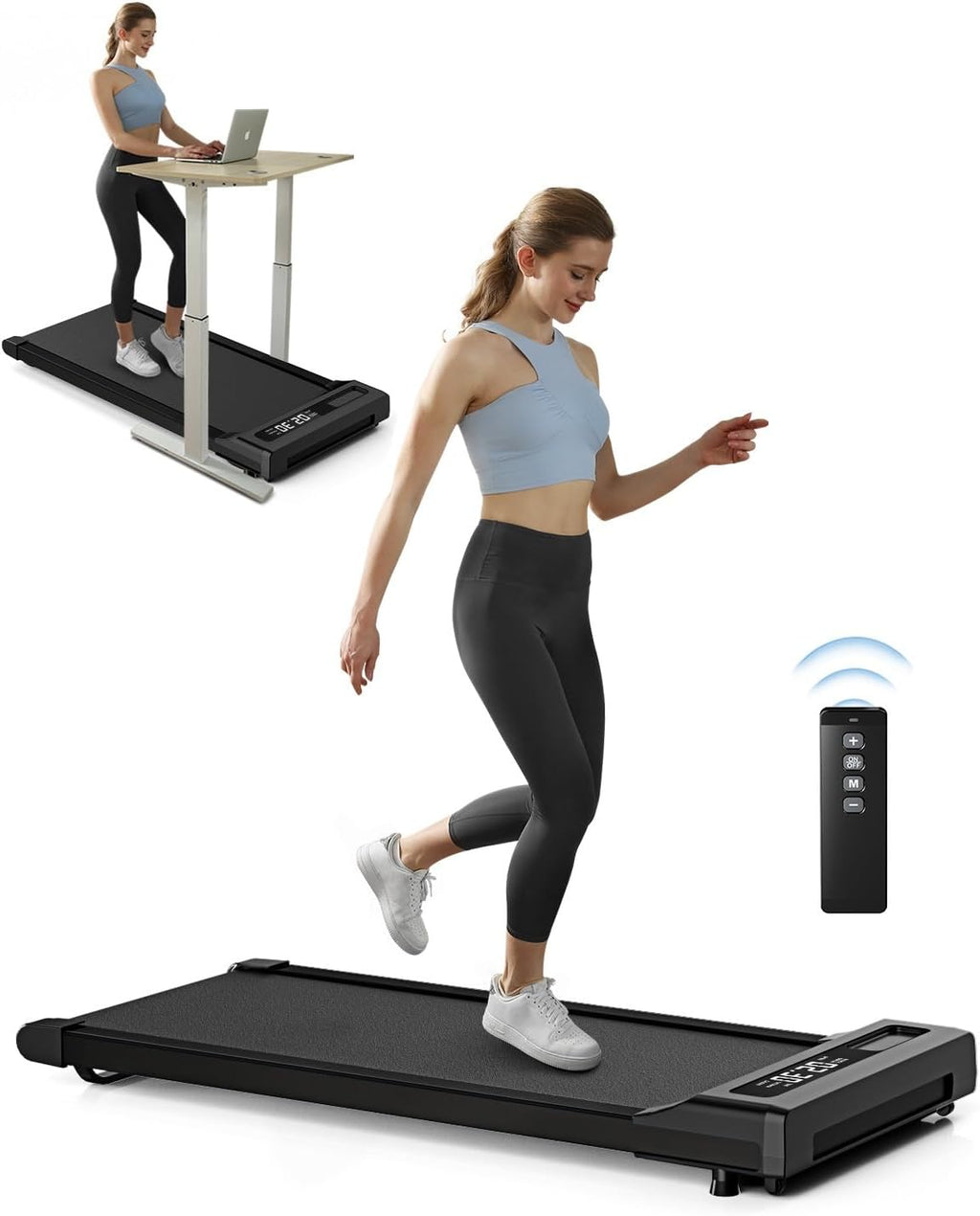 Under Desk Treadmill with Remote Control, 2 in 1 Walking and Jogging, LED Display D545700