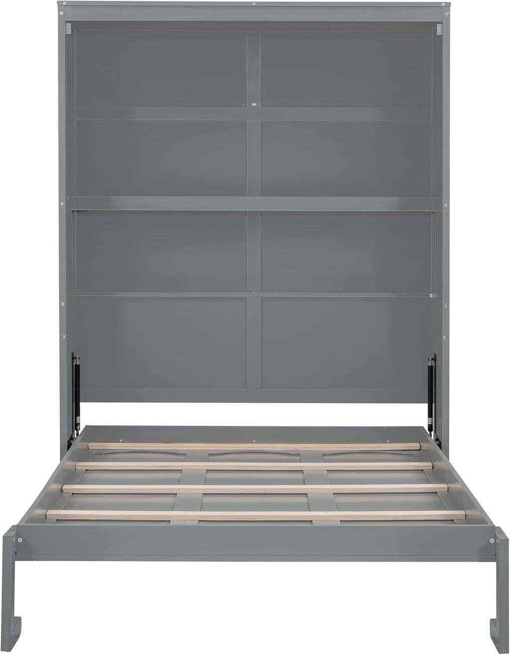 Gray Full Size Murphy Bed with Storage Shelves B599