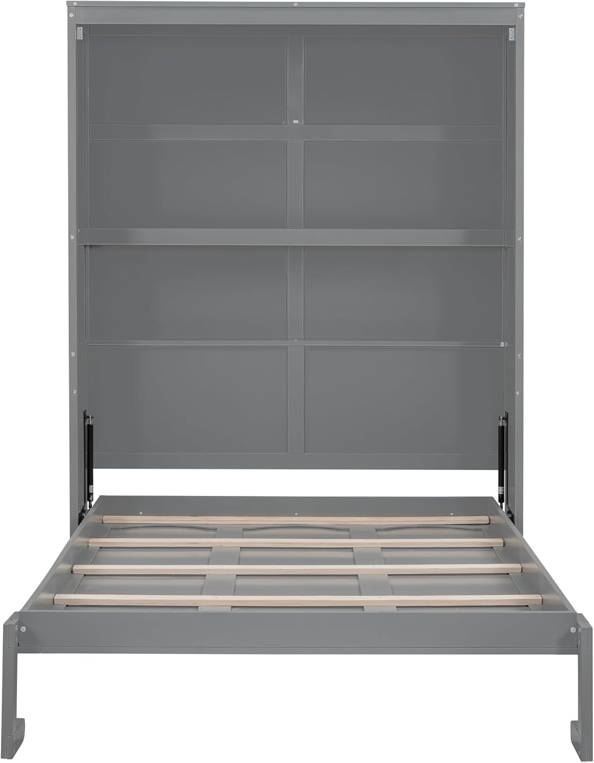 Gray Full Size Murphy Bed with Storage Shelves B599