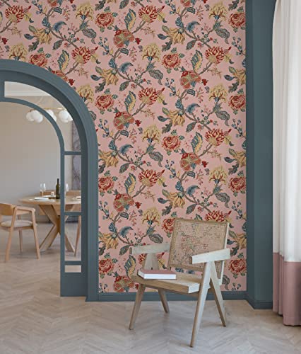 Victorian Jade Floral Peel and Stick Wallpaper U90475