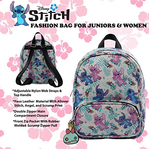Mini Backpack Purse with Allover Print, 10.5 Inch, Faux Leather C2887