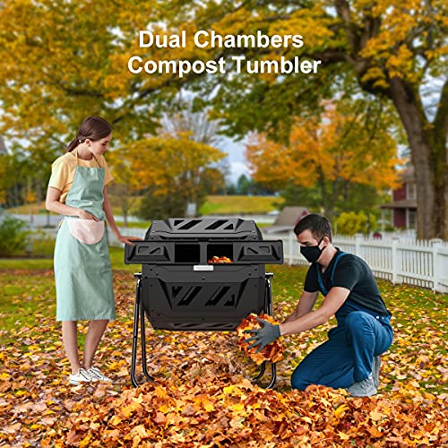Compost Tumbler Bin Dual Chamber 43 Gallon N79565