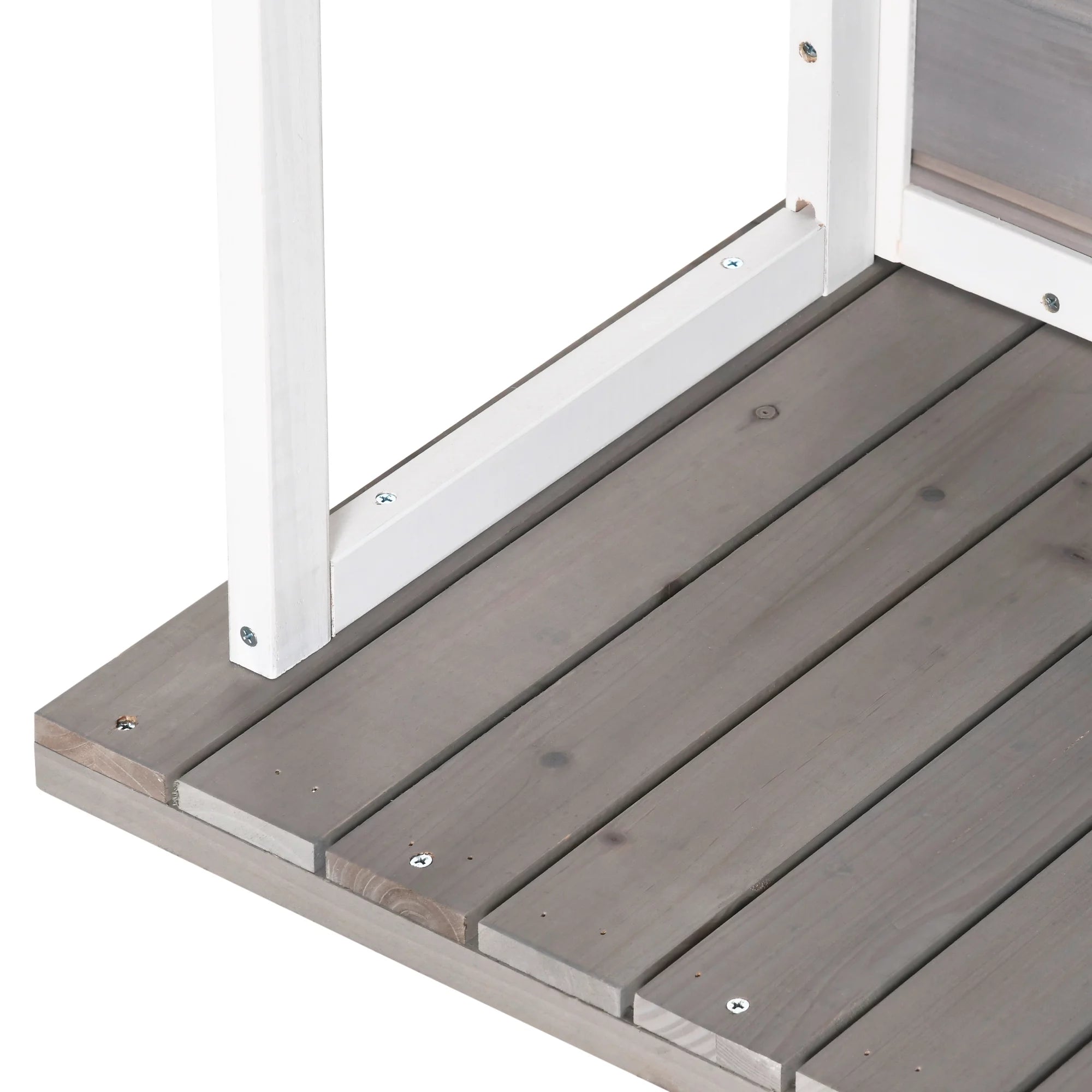 Grey Wooden Outdoor Dog House with Asphalt Roof Z52755